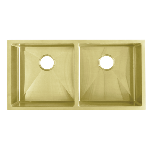Zalo Double Kitchen Sink 855mm Brass by Just in Place Style Sourcebook