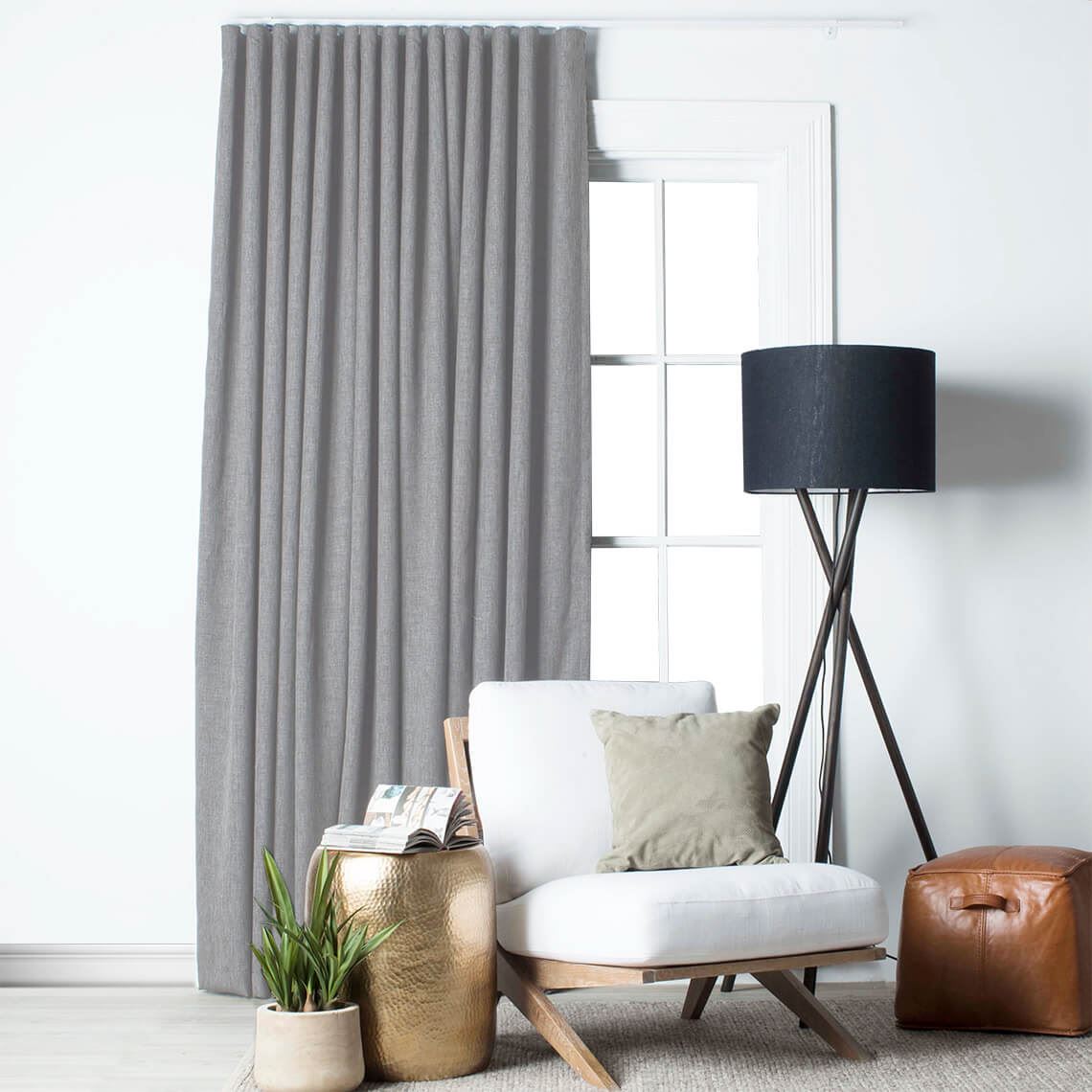 Lyndon Blockout 140cm SFold Curtain Silver by Freedom by Freedom