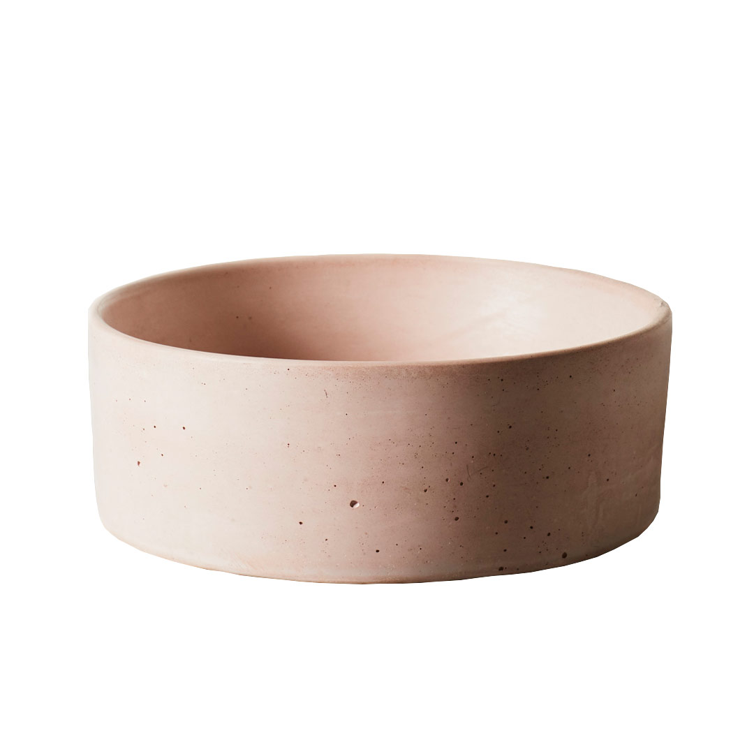 Round Concrete Basin Blushed Pink by Just in Place Style Sourcebook