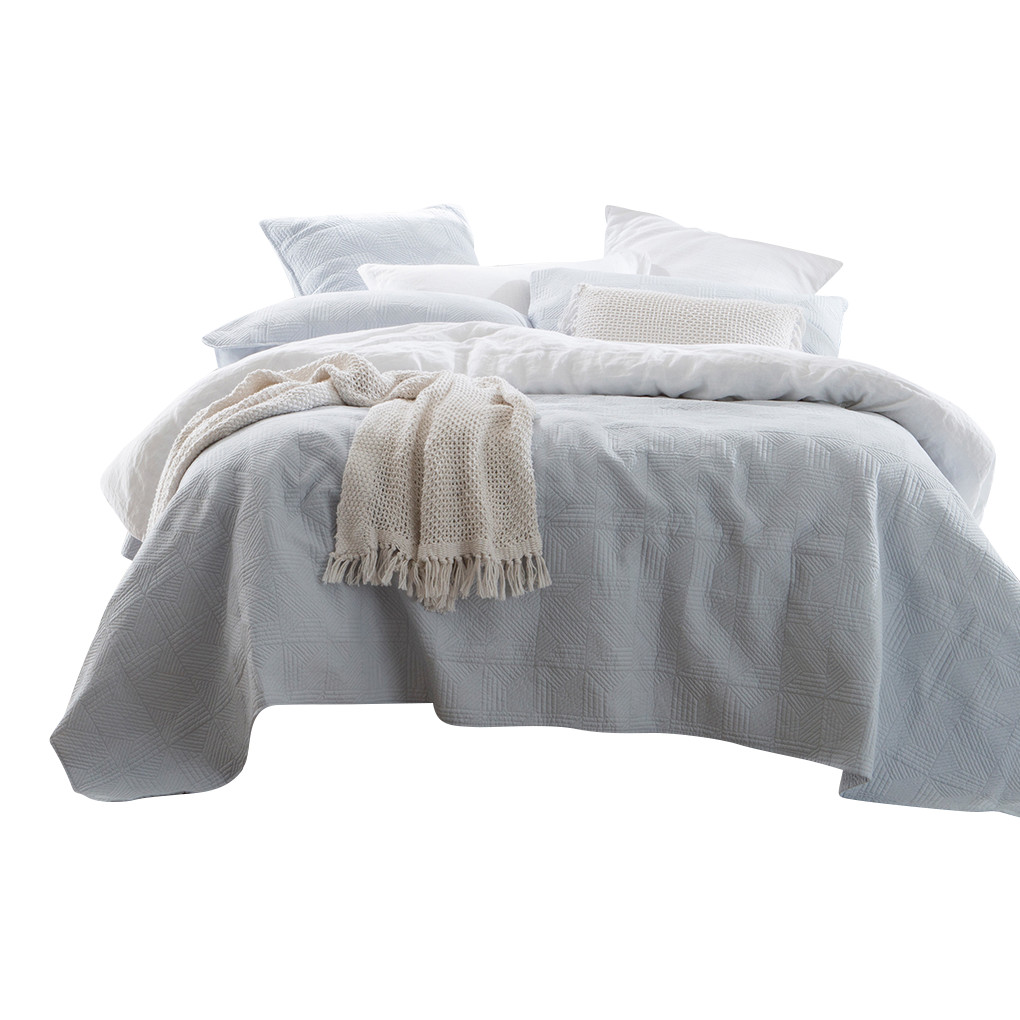 Oasis Light Blue Coverlet Set by Pillow Talk Style Sourcebook