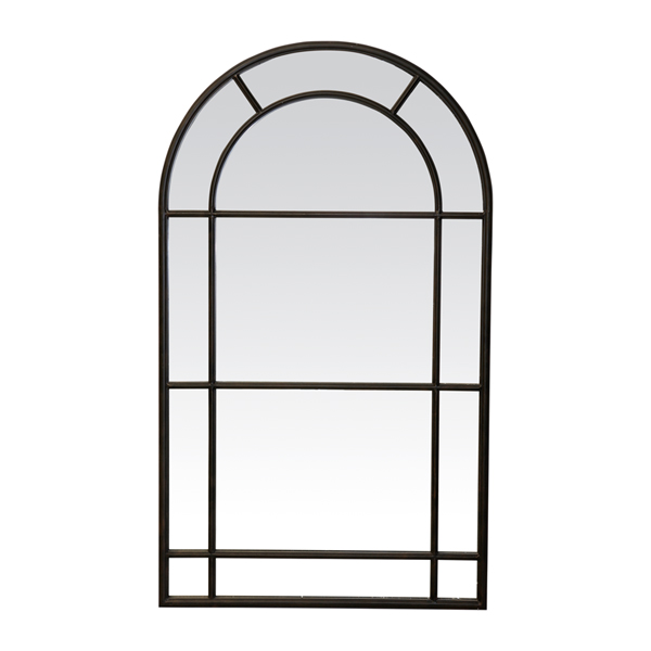 Medium Iron Arched Mirror Black by OneWorld Collection Style Sourcebook