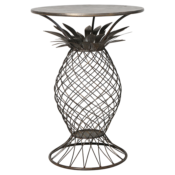 Iron Pineapple Side Table by OneWorld Collection Style Sourcebook
