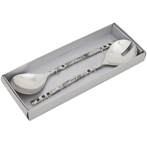 Set of 2 Silver Vera Stainless Steel Salad Servers by Temple & ster