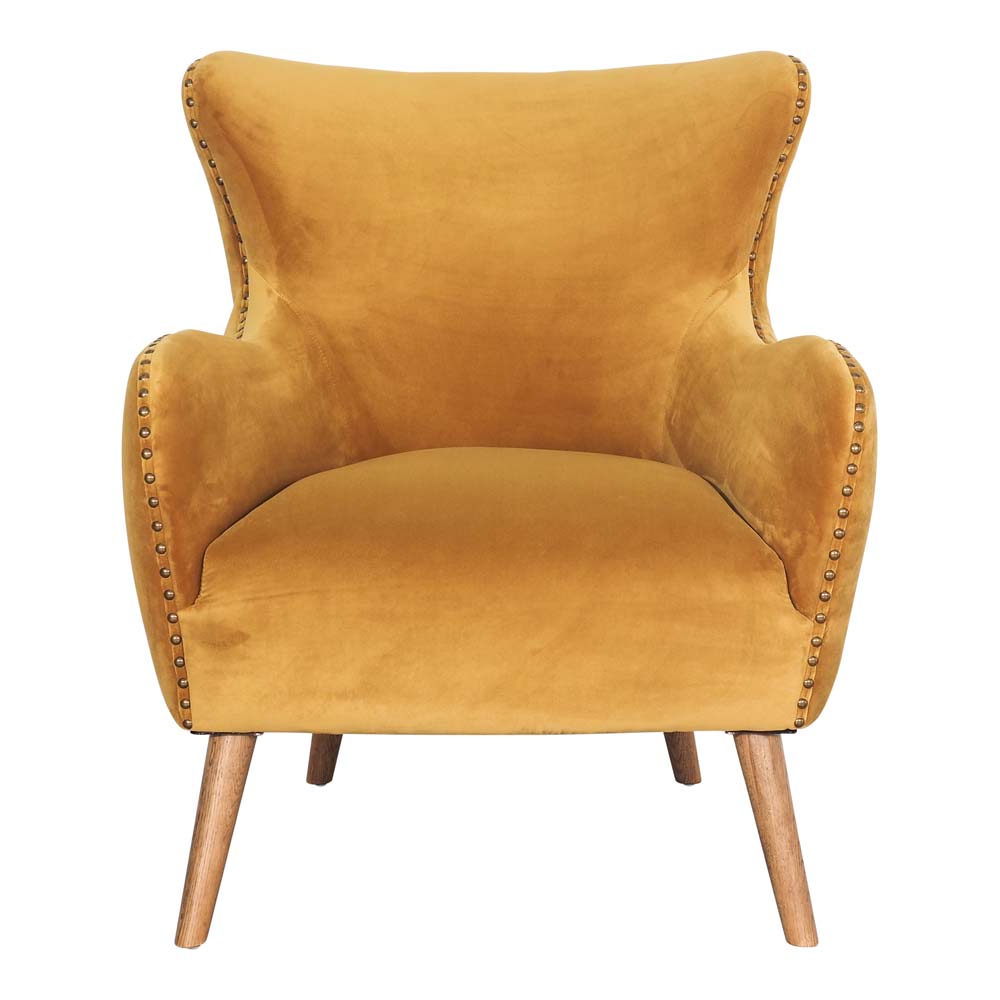 Clementine Armchair Gold with Oak Legs by Early Settler Style Sourcebook