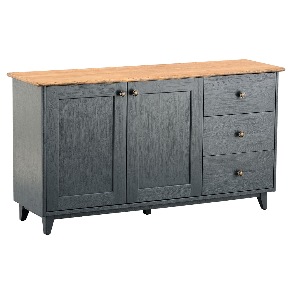 Maine 2 Door 3 Drawer Medium Sideboard Charcoal by Early Settler
