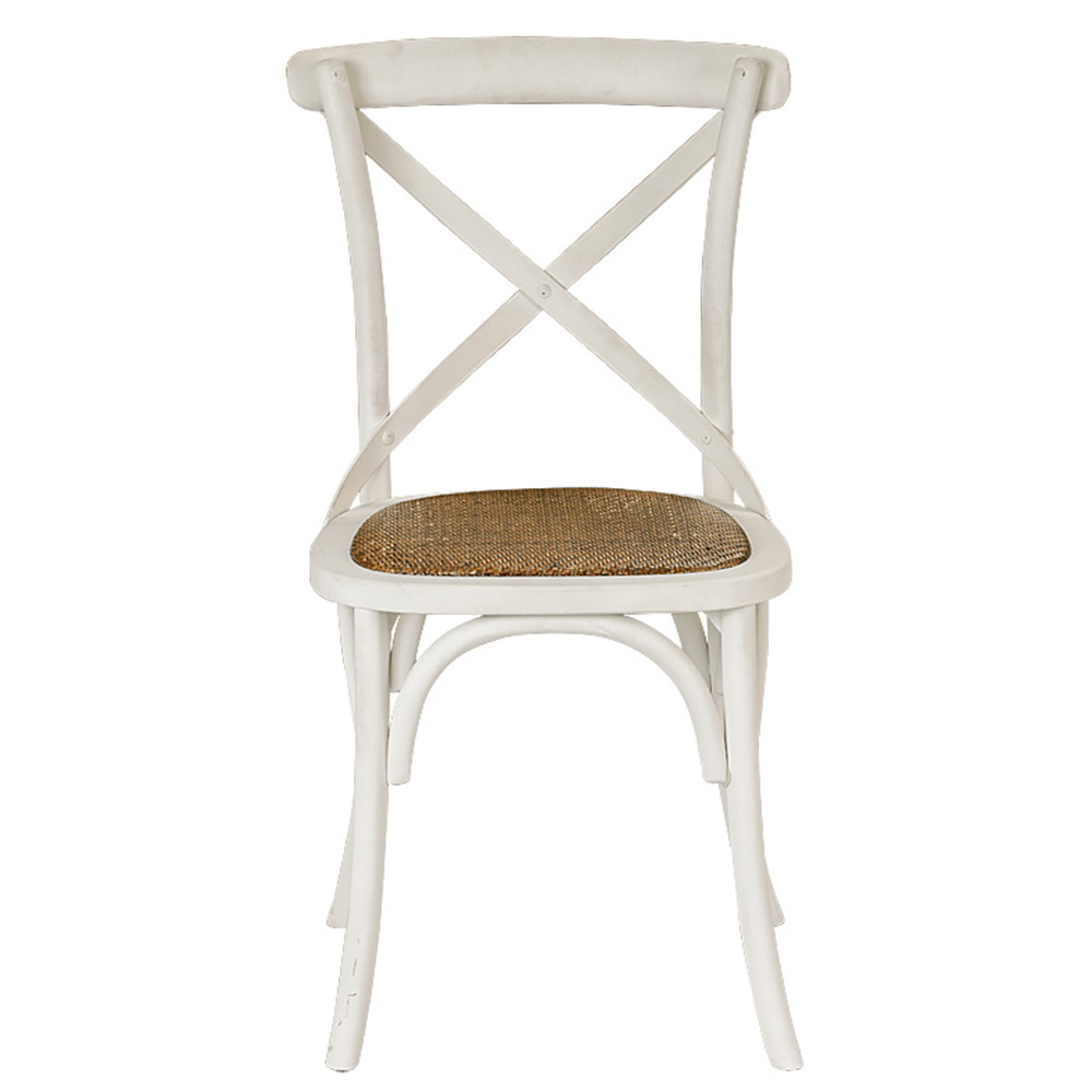 Provincial Cross Back Chair Vintage White by Early Settler Style