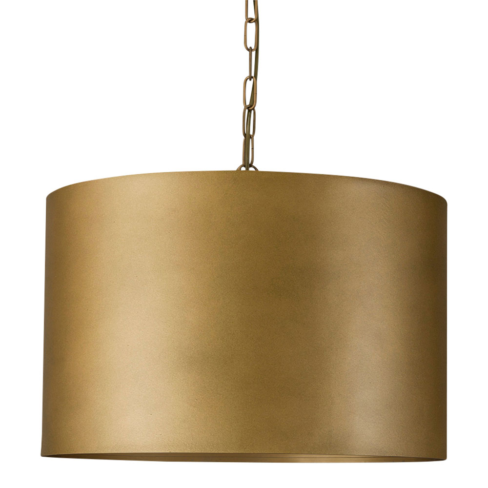 Vintage Drum Pendant Soft Antique Gold 50cm by Early Settler Style