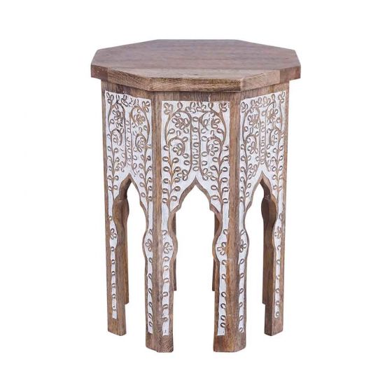 Frieze Wooden Carved Stool 35x35x45 cm by Early Settler Style Sourcebook