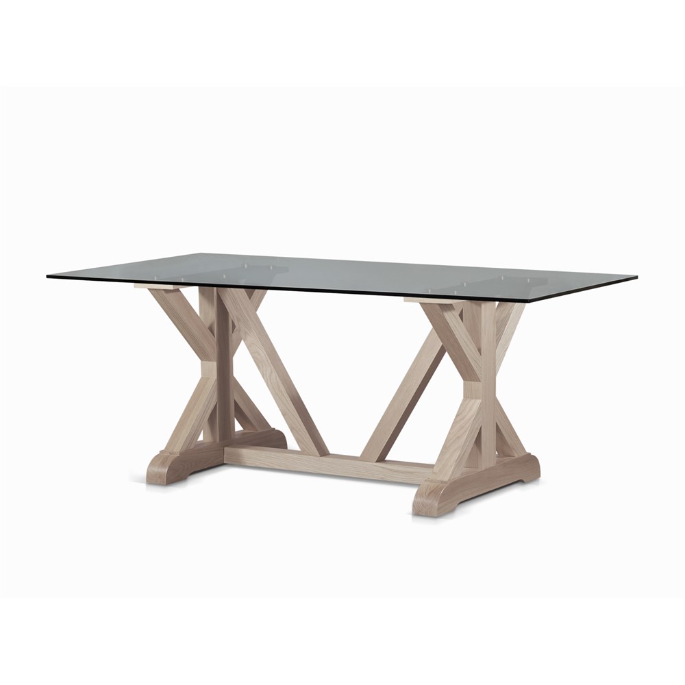 Paris 2100 Chalk Veneer & Glass Dining Table by James Lane Style