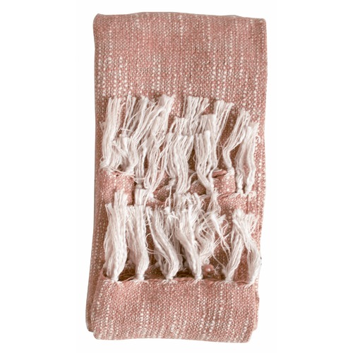 Surat Fringed Cotton Throw Colour Blush by Temple & ster Style