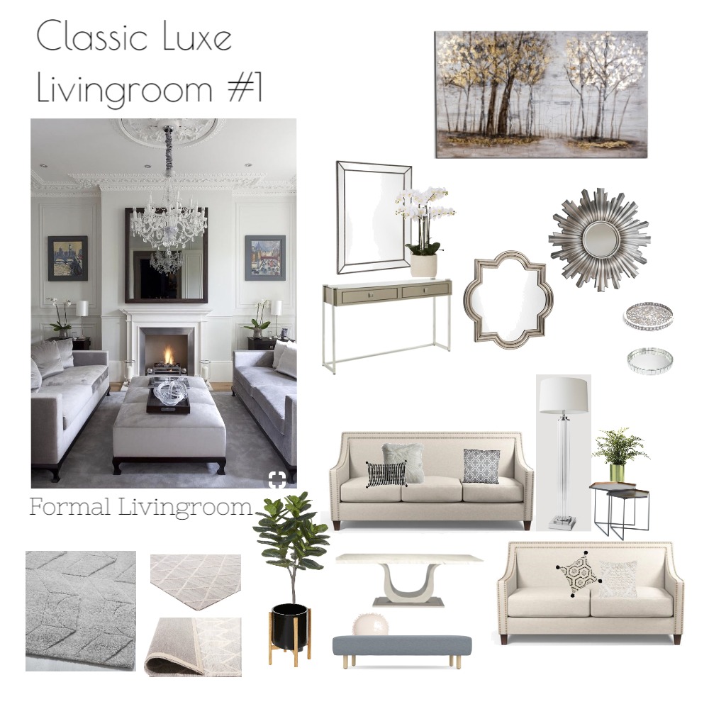 Classic Luxe living Interior Design Mood Board by emmi_loulalay - Style ...