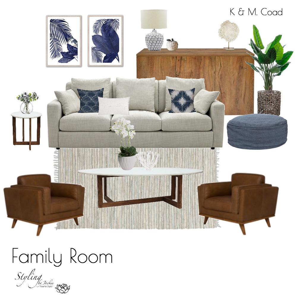 Family Room Interior Design Mood Board by Styling by Jackie - Style ...