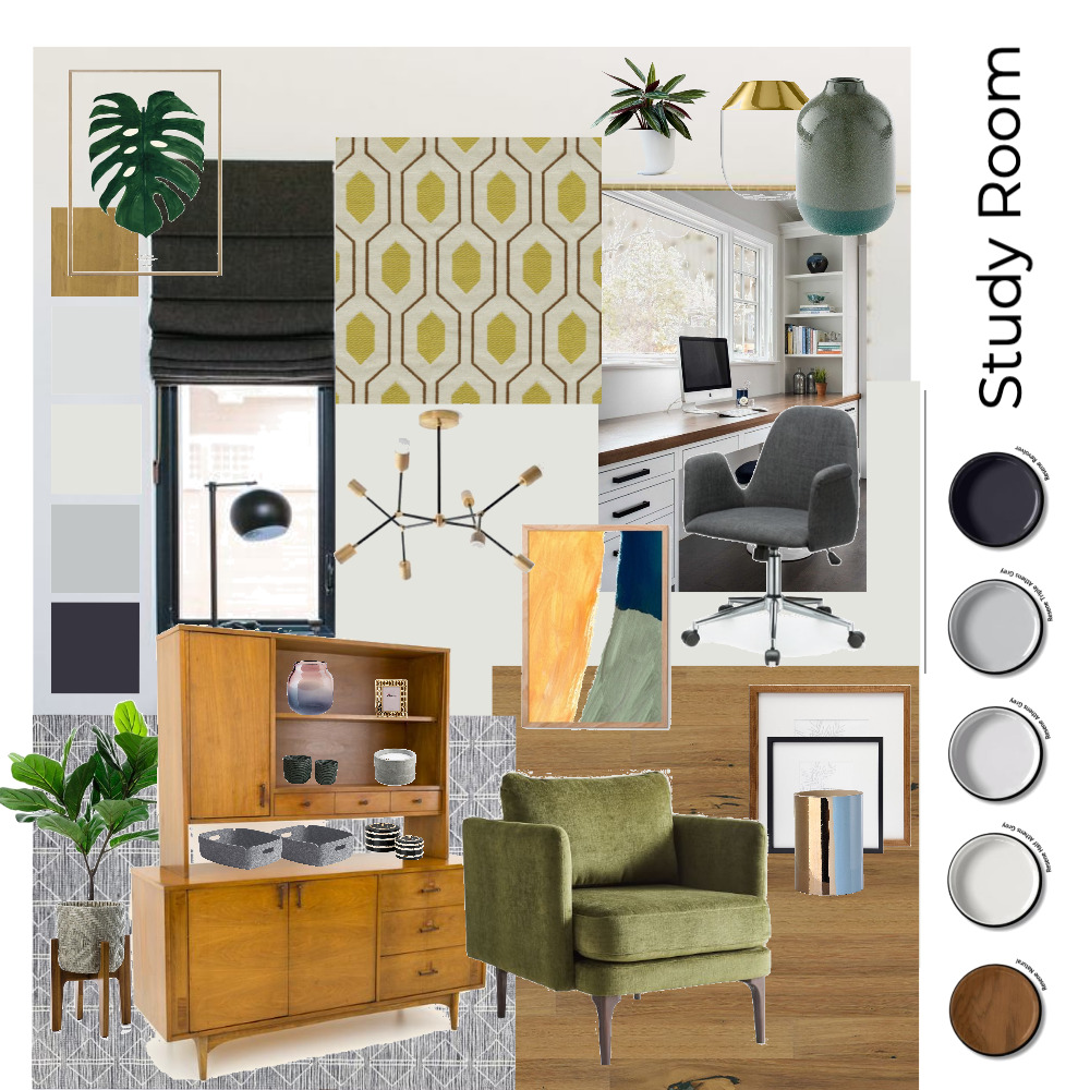 Study Room Moodboard Interior Design Mood Board by CLEVERinteriors ...