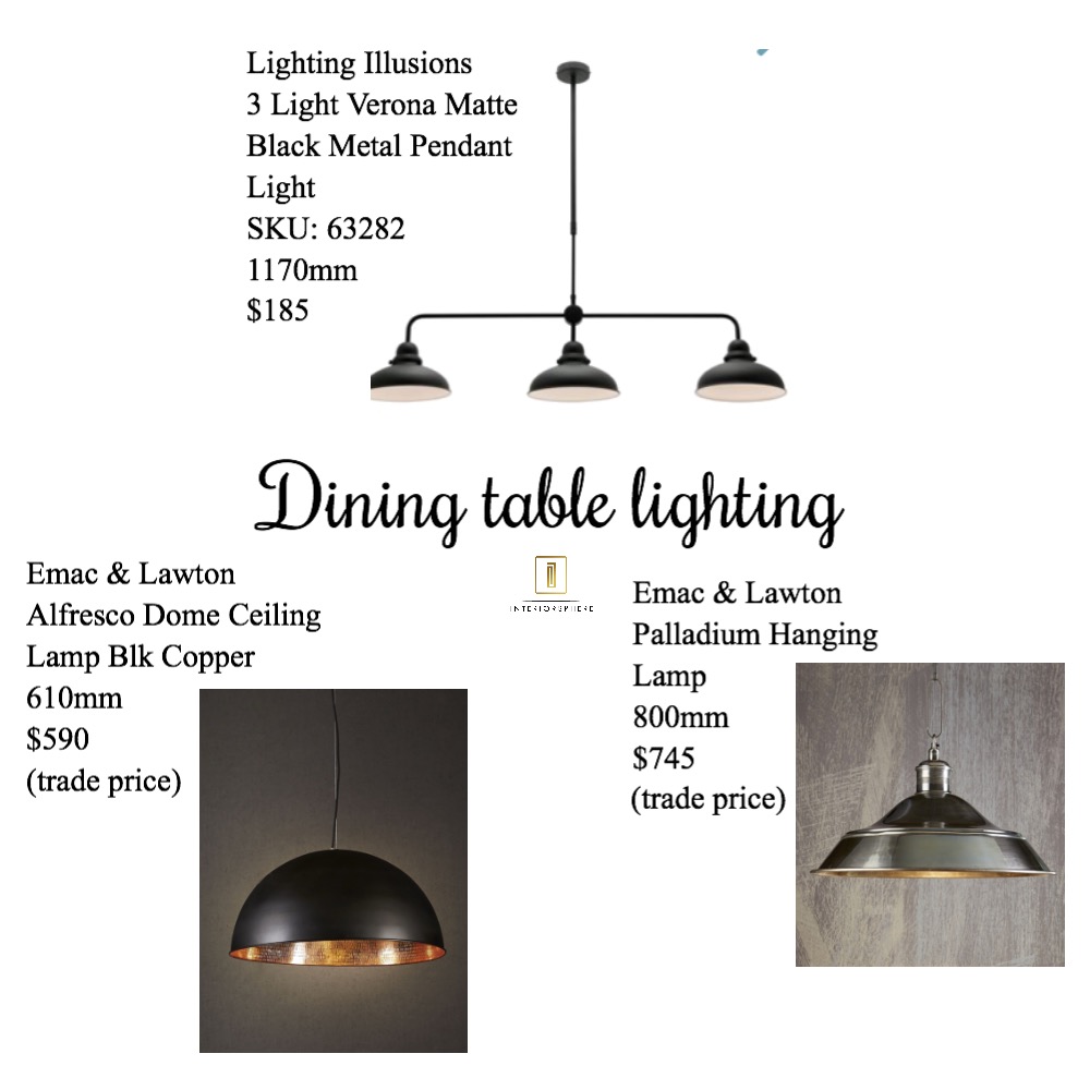 Dining table lighting Interior Design Mood Board by jvissaritis Style