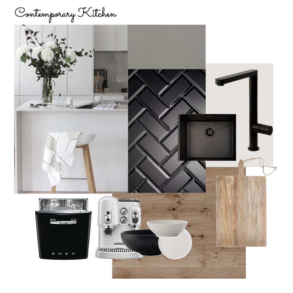 Contemporary Kitchen Interior Design Mood Board by Style