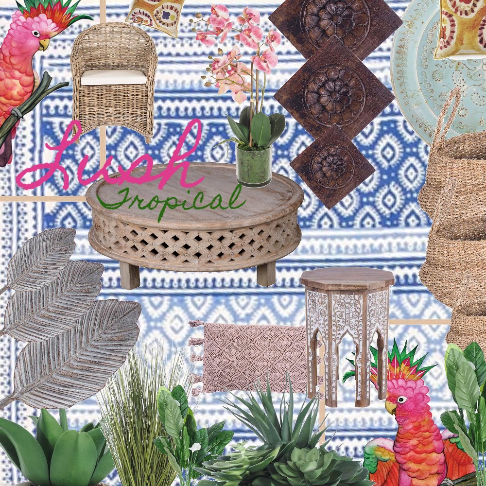 Lush Tropical Interior Design Mood Board By Emjay Style Sourcebook