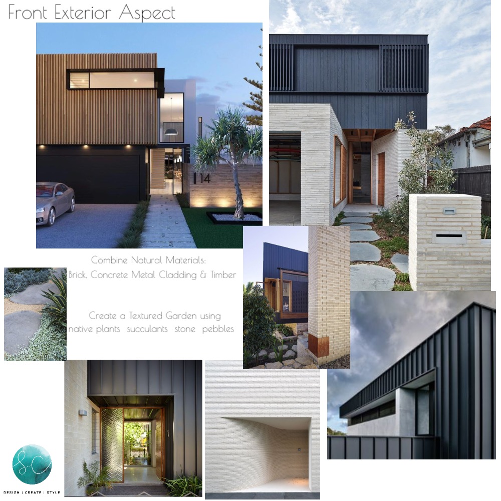 Front Exterior Aspect Interior Design Mood Board by Sara Campbell