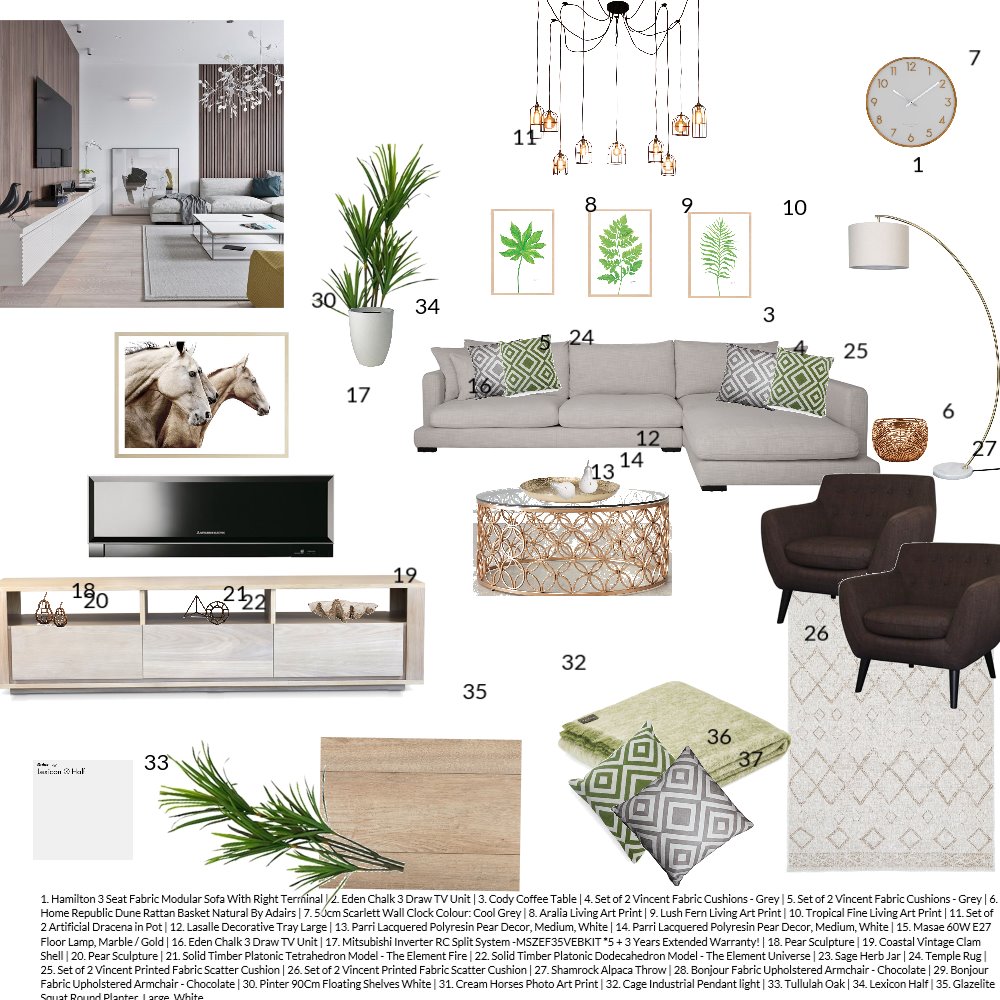 Modern living room Interior Design Mood Board by IrinaS Style Sourcebook
