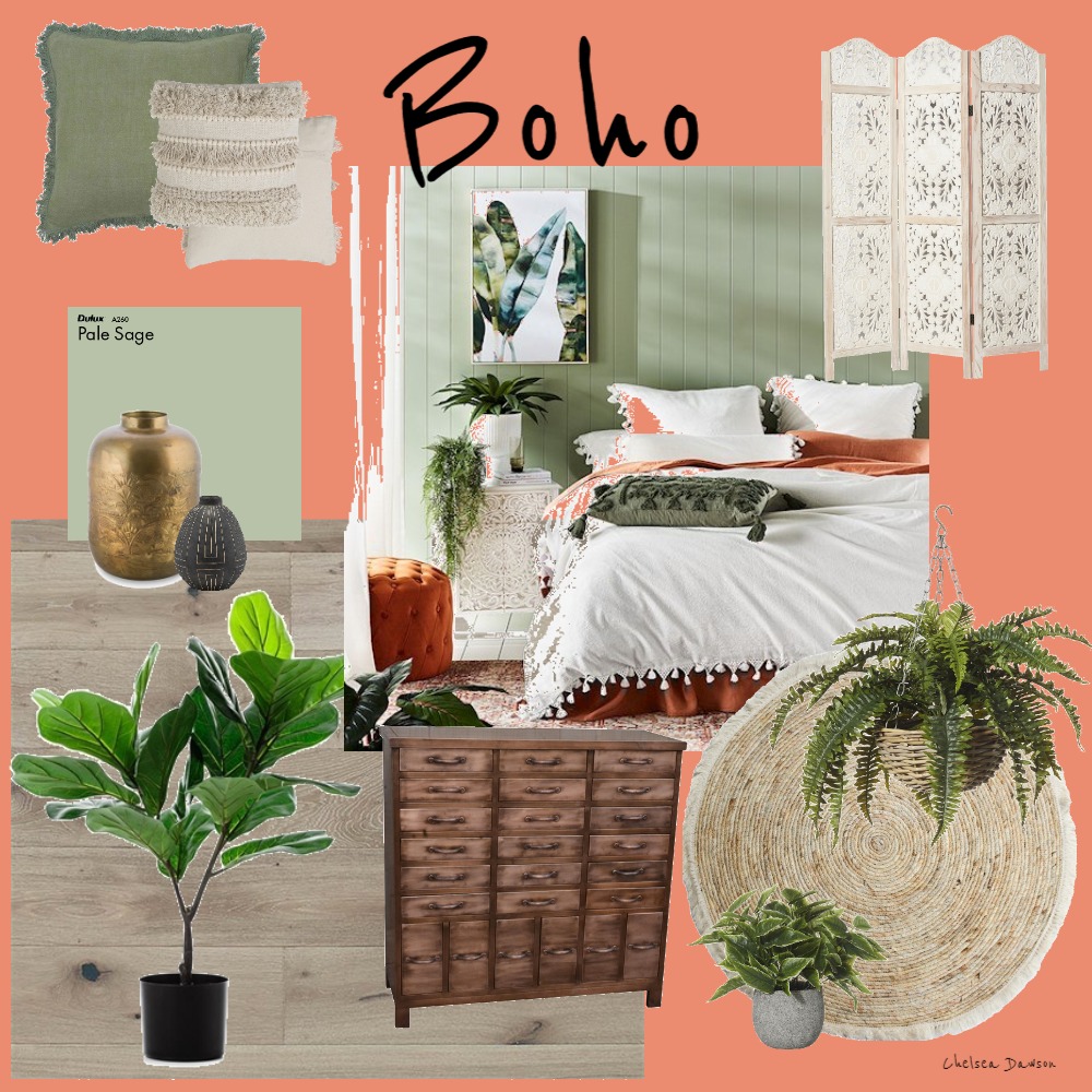 Boho Bedroom Interior Design Mood Board by chelseadawson | Style Sourcebook