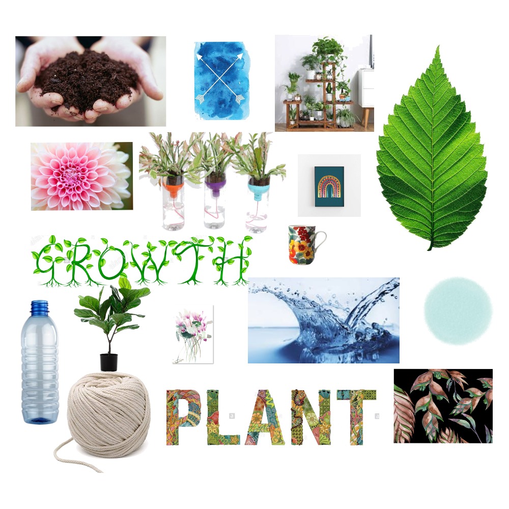 Self Watering Plant Mood Board Interior Design Mood Board by fatimah