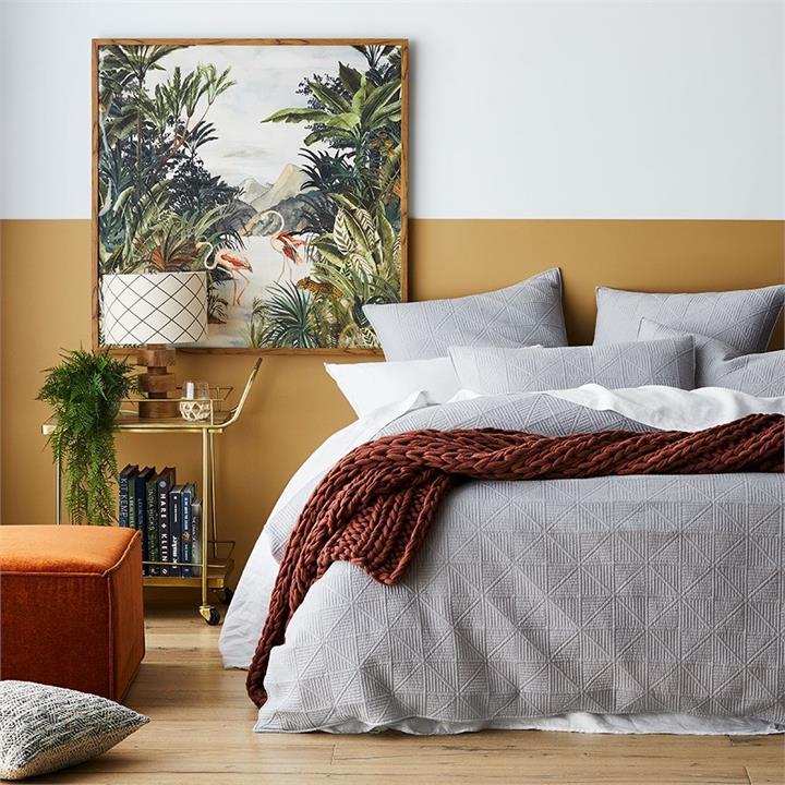 Home Republic Prism Quilted Bedlinen Soft Grey Quilt Cover By Adairs by
