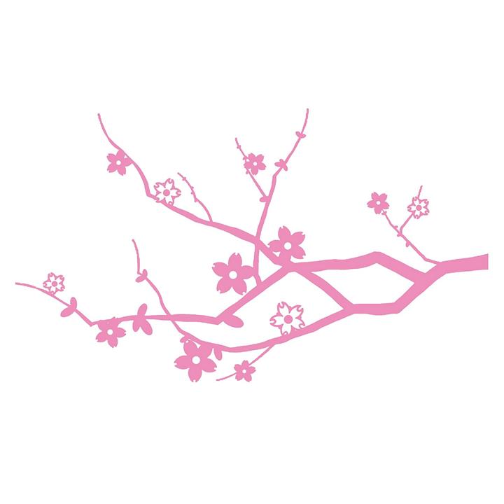 Cherry Blossom Branch Wall Decal in Pink by Vinyl Design by Vinyl