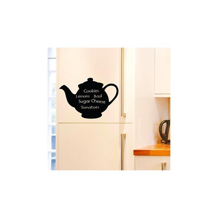 Reusable Chalkboard Teapot Wall Decal in Black by Vinyl Design by Vinyl