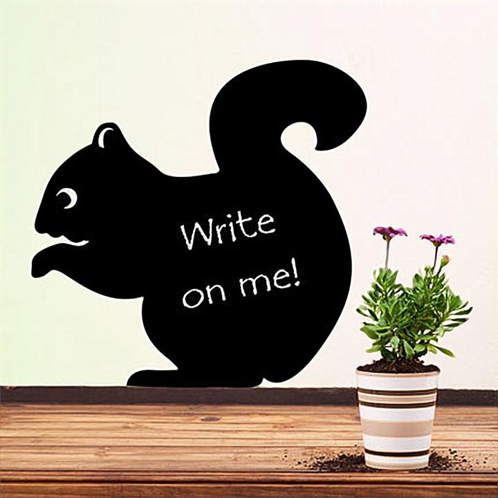 Reusable Chalkboard Squirrel Wall Decal in Black by Vinyl Design by