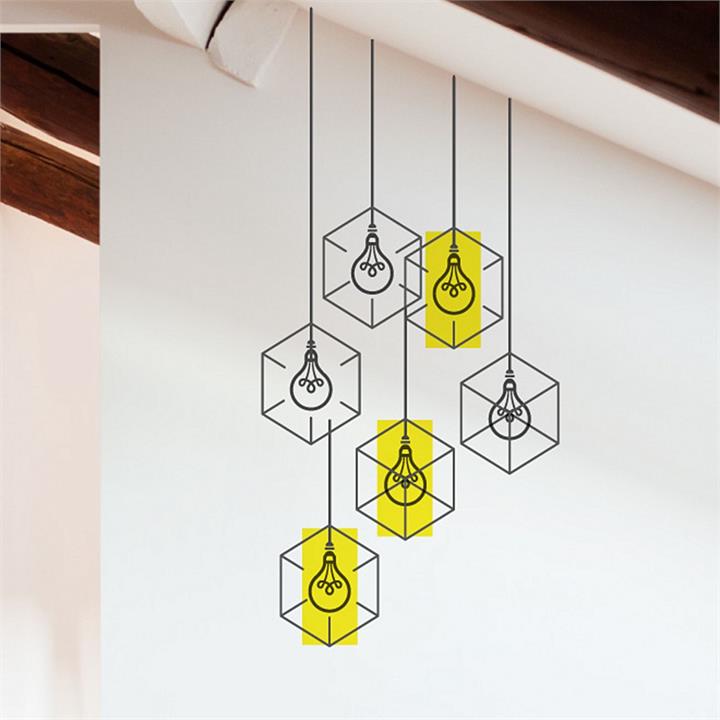 Studio Lamps Wall Decal in Black by Little Sticker Boy by Little