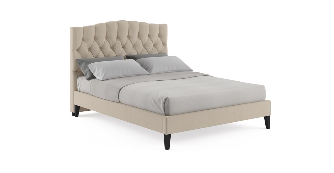 Hannah Queen Slim Bed Frame French Beige French Beige by Brosa Style