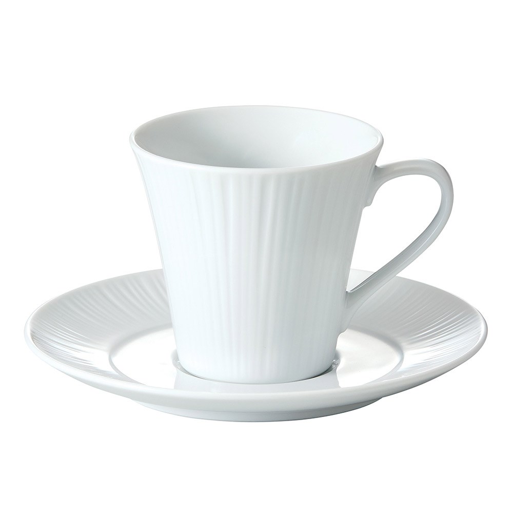 Noritake Conifere Fine White Porcelain Coffee Cup & Saucer 205ml by