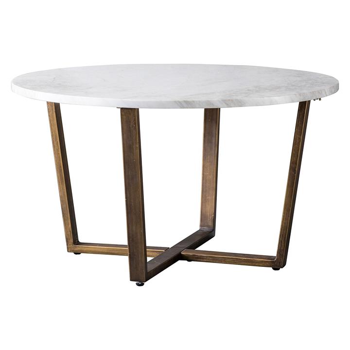Geraldina Marble Coffee Table, White in Light Brown by Castle Road