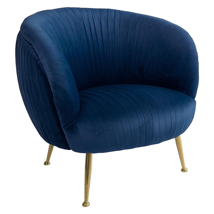 Cerafin Armchair, Gold Legs in Navy by D&D Design by D&D Design Style
