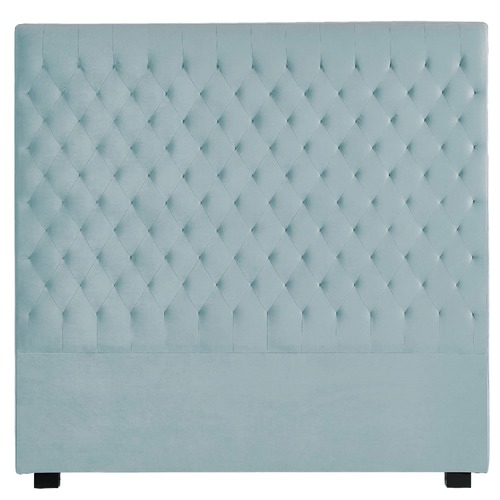 Queen Velvet Luxe Bedhead Colour Light Blue by Temple & ster