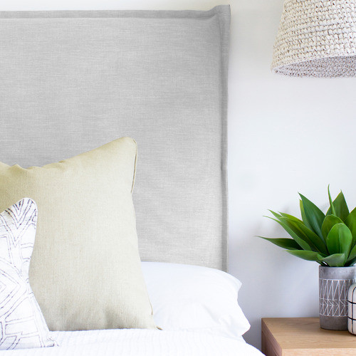 Frost Grace Upholstered Headboard with Slipcover Size King by Temple