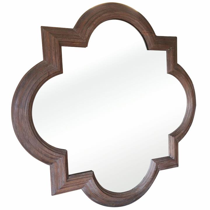 Amal Oak Timber Frame Wall Mirror, 90cm, Brown Oak by Manoir Chene