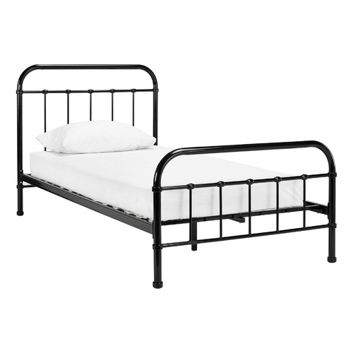 Black Bailey Metal Bed Frame Size King Single by Temple & ster