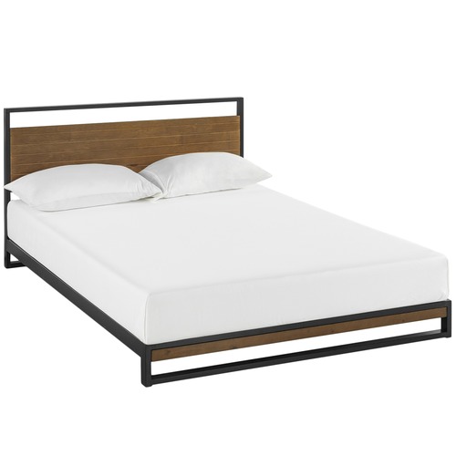 Houston Timber & Metal Platform Bed Size Double by Temple & ster