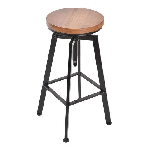Set of 2 Jameson Retro Industrial Swivel Adjustable Barstools by Temple