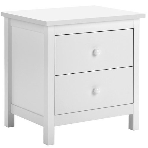 White Noosa 2 Drawer Bedside Table by Temple & ster Style Sourcebook