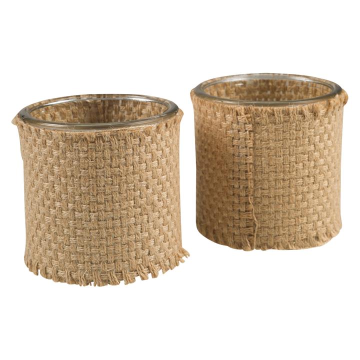 Rover Jute & Glass Candle Holder, Set of 2 by Casa Uno Style Sourcebook