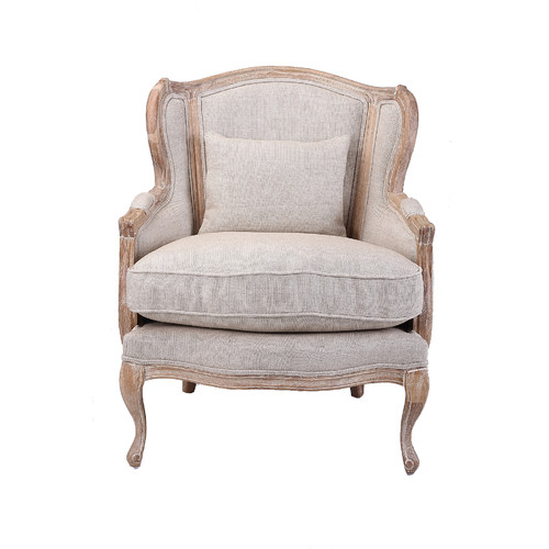 French Country High Back Wing Armchair by Temple & ster Style