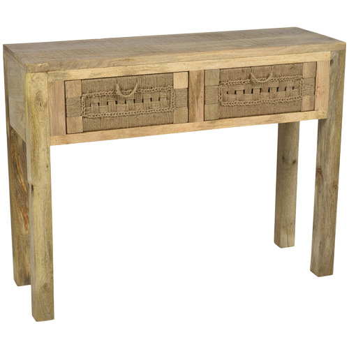 Arizona Mango Wood & Jute Console Table by Temple & ster Style