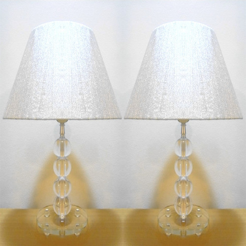 Set of 2 Imperial Empire Table Lamp Shade Colour Silver by Temple