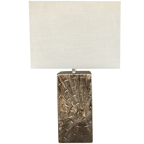 Mia Ceramic Table Lamp Shade Colour / Base Finish White / Bronze by