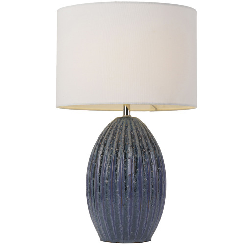 Darla Ceramic Table Lamp Base Colour Blue Pearl by Temple & ster