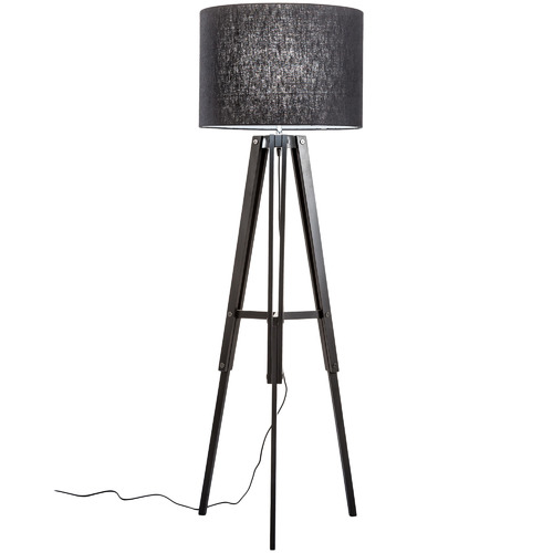 Benson Wooden Tripod Floor Lamp Colour Black by Temple & ster