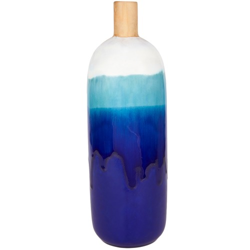 Azure Ceramic Glazed Vase Size Medium by Temple & ster Style