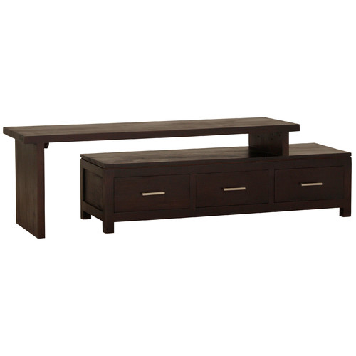 Adele 3 Drawer Extendable Entertainment Unit Colour Chocolate by