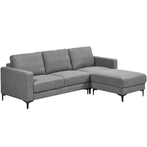 Alexis 3 Seater Corner Sofa with Ottoman Colour Dark Grey by Temple & ster Style Sourcebook